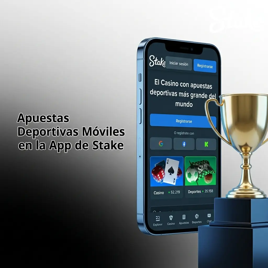 Interfaz de apuestas deportivas móviles en la app de Stake con mercados en vivo y estadísticas en tiempo real