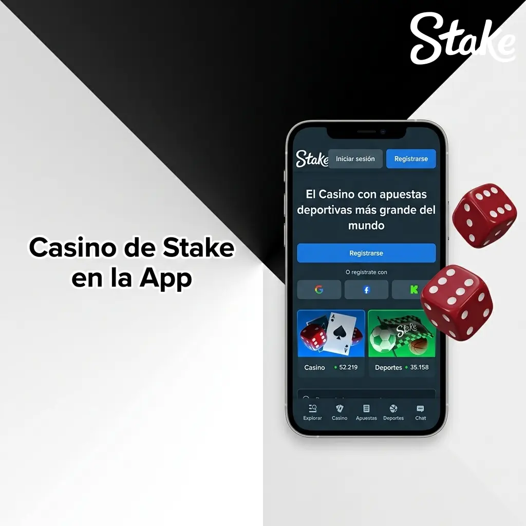 Sección de casino en la app de Stake con más de 3.000 juegos disponibles para usuarios en Argentina