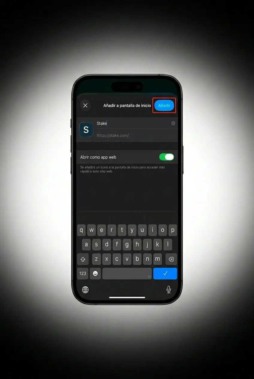 Instalación de la app de Stake en iOS mediante Safari como PWA en iPhone o iPad