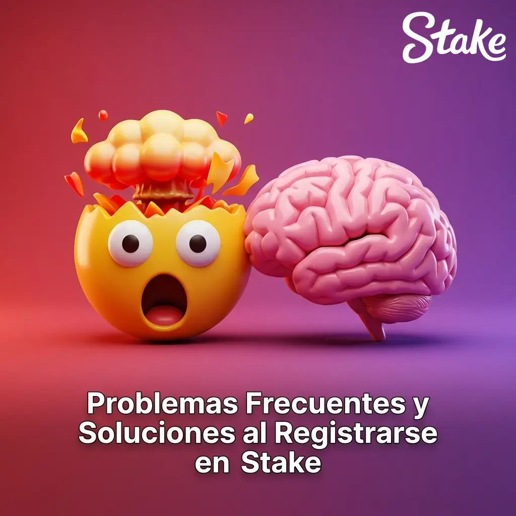 Persona frustrada resolviendo problemas de registro en Stake con soluciones en pantalla